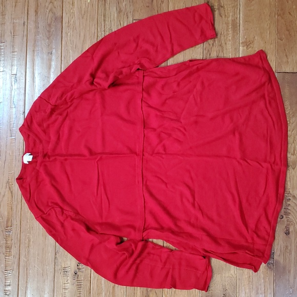 J. Jill Cozy Grace Tunic Mini Dress Women's Red Long Sleeve - Picture 2 of 7